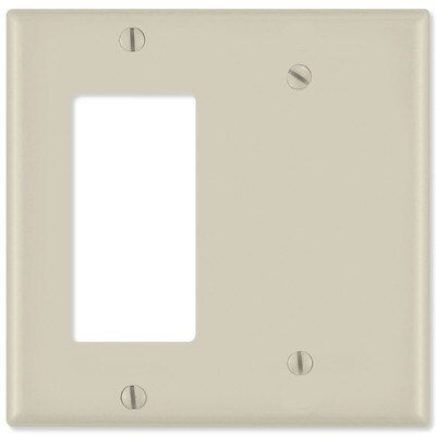Leviton Combination Wallplate (1 Decora & 1 Blank), Light Almond